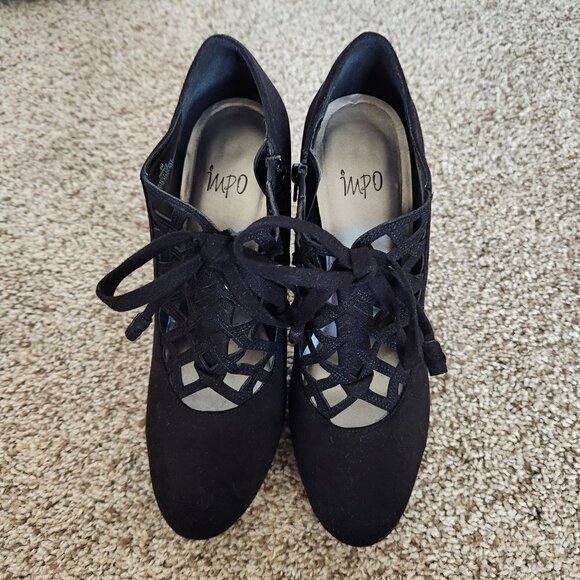 Impo Prince Black Lace Up Heels - Picture 2 of 9